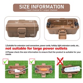 Hrensaw Small Weatherproof Electrical Connection Box(6 x 3.5 x 2.2inch),Outdoor Electrical Box,Waterproof Extension Cord Covers for Plug, Extension Cables, Holiday Lights,Brown