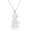 HUASAI Silver Cat Necklace for Women - Adult, Unisex -