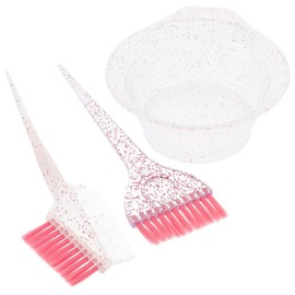 Ipetboom 1 Set Hair dye Brush and Bow Hair Color Brush spa kit Pink applicator Suite Crystal Cosmetic Hair Dyeing Bowl for Salon Bow tie Colorful face DIY Bowl Hairdressing Tool