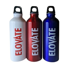 ELOVATE Sports Water Bottle, Lightweight Premium Aluminium, 17 oz, BPA Free, Recyclable - Uninsulated (White)