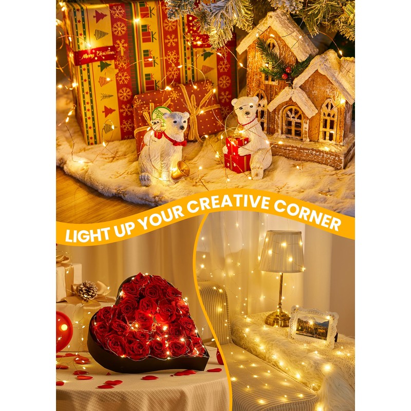 Fairy Lights with Remote, 8 Modes & Timer, 66 Feet