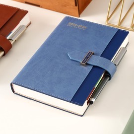 Mcdsuc Academic Diary 2025-2026 A5 Page per Day,August 2025-August 2026 Diary with Month View,13 months Productivity Daily Planner 25/26 with Pen,Colourful Tabs,3 Bookmarks,Stickers,Hardcover,(Blue)