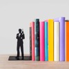 Balvi - Secret Agent decorative metal bookend in black colour. Original design