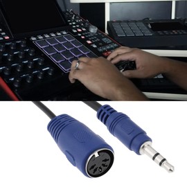 YINETTECH 5 Pin MIDI Female to TRS 3.5mm Male Cable Compatible with Akai MPC Studio MPC Touch MPX8 SQ-1, Straight TRS