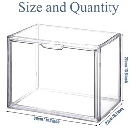 Bucherry 12 Pack Clear Handbag Storage Organizer for Closet Purse Organizer Acrylic Display Case Stackable Acrylic Storage Boxes with Magnetic Door for Collectibles Shoes Wallet Book Toys Display