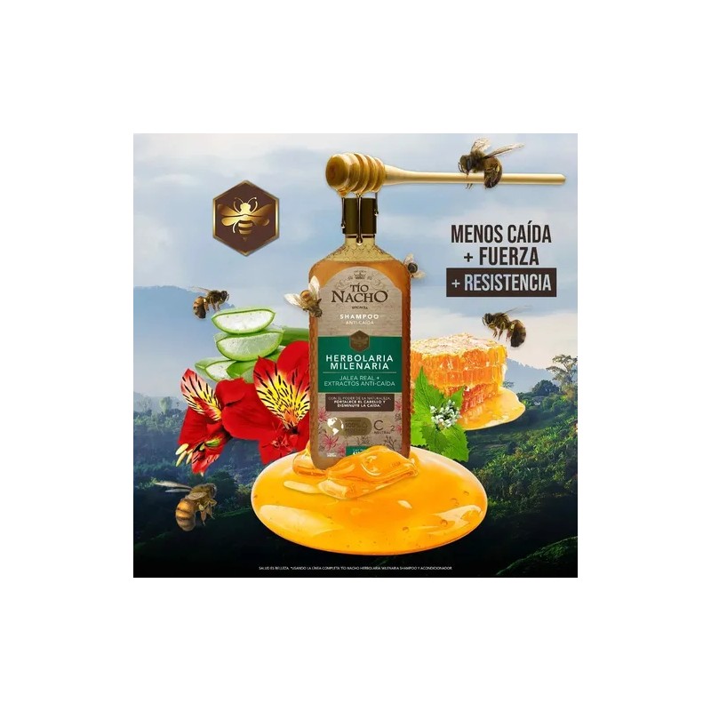 Tío Nacho Shampoo Herbolaria Milenaria. Botella Con 415ml.