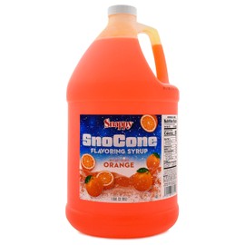 Snappy Orange Sno Cone Syrup, 1 Gallon (128 ounces) Size, Ready to Use For Snow Cone Machines, Flavored Syrup for Shaved Ice, 14 Snow Cone Flavor Options