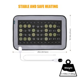 ROADDPMATE Far Infrared Heating Pad for Back, Infrared Natural Jade, and Tourmaline Heating Pad, with Auto Shut Off, 25 x 16.41 inches