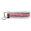 Schlüsselanhänger Schlüsselband Wollfilz hellgrau Webband Herzen Flower Love rosa Geschenk