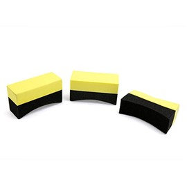 uxcell 3 Pcs U-Shape Tire Waxing Polishing Sponge Pads Tyre Clean Brush for Auto Car