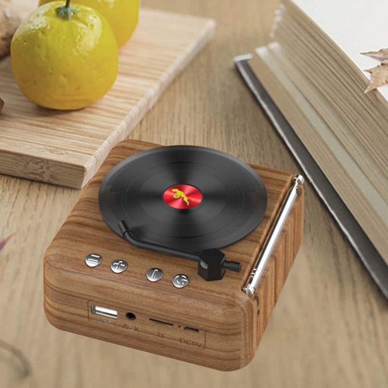Vinyl Record Bluetooth Speaker Innovative Mini FM Radio HiFi Stereo