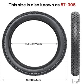 16x2.125/57-305 Bike Tire and Tube, 16 x 2.125 Tire Tube with Angled Valve Stem, 16'' 16x2.125 Tires Compatible with Electric Bicycle Bike, Motorcycle and RoyalBaby Joystar Dynacraf Kids Bikes(2 Sets)