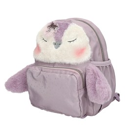 Depesche 13159 Princess Mimi Penguin Backpack in Lilac with Penguin Motif and Plush Fur, Bag with Adjustable Straps