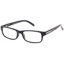 Foster Grant Classic Men's Black Rectangular Reading Glasses with Soft Case Brandon +2.50