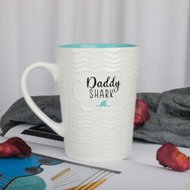 Ynsfree-Daddy Shark-16 OZ Coffee and Tea Mugs-Gifts for Dad,Valentine's Day/Anniversary/Birthday Ceramic Cute Mugs-Funny Father's Day Mugs
