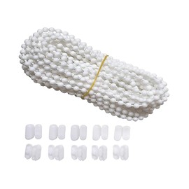 White Roller Chain, Double Roller Blind, Chain Hoist, Roller Blind, Blind Chain, Replacement Chain, Cord Winder, 10 m Roller Blind Chain with 10 Pieces Chain Connectors, for Blinds, Vertical Blinds