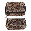 2pcs Leopard Print Makeup Bag Waterproof Multifunction Large Capacity Leopard
