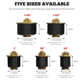 ZNDAW 4 PCS Rubber Expansion Plug, Expandable Freeze Plugs Fit Hole Size 1-1/4" to 1-3/8" (31mm -34mm), Automotive Engine Neoprene Expansion Plug Replace 58251 570-007.1 02601