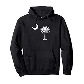 South Carolina Flag Palmetto Tree and Moon Graphic Design Pullover Hoodie