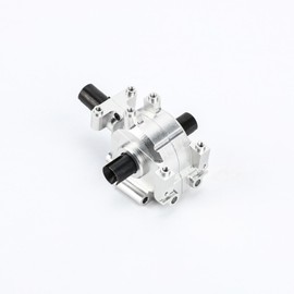 RCAWD Front Diff Set Aluminum Diff Case and Steel Differential Gear and Outdrive for 1-10 Losi Baja Rey Rock Rey Upgrade Parts (Silver)