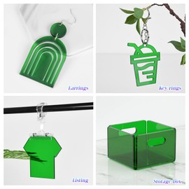 5 Pack Acrylic Sheet Green Transparent Colored Translucent Sheets Easy to Cut for DIY Art Projects,Crafting,Display Project,Signs,Painting,Laser Cutting Plastic Plexiglass Panel 5x7 2.8mm Thick