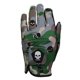 MAVLUS Camo Skull Men's Genuine Leather Golf Gloves_Camo/Black Skull (22LH_Left Hand)