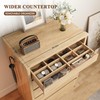 Jocoevol Larger Oak 5 Drawer Dresser for Bedroom with LED