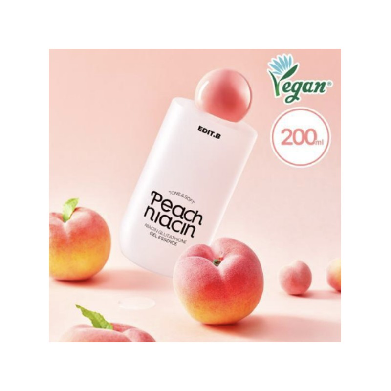 EDIT.B Tone & Soft Peach Niacin Glutathione Gel Essence 200ml