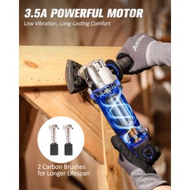 AVID POWER Oscillating Tool, 3.5-Amp Oscillating Multi Tool with 4.5° Oscillation Angle, 6 Variable Speeds and 13pcs Saw Accessories, Auxiliary Handle and Carrying Bag - Blue