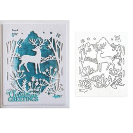 Troqueles de metal de ciervos de Navidad, plantillas de corte de fondo de ciervos forestales para manualidades, papel decorativo para manualidades, para hacer tarjetas de álbumes de recortes