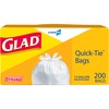 Glad CloroxPro Quick-Tie Tall Kitchen Trash Bags, 13 Gallon, 200
