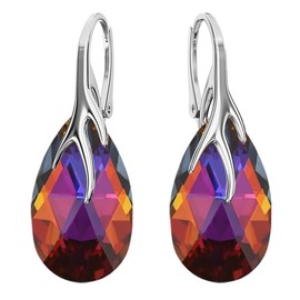 Hanging Silver Earrings 925 Silver with Zirconia - Jewellery for Women and Girls - Drop Earrings Ideal for Gifts for Women Hanging Women's Earrings, Silver, Crystal