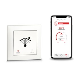 VEMER VE796001 Oikos WiFi INT Smart Home Thermostat Heater, WLAN Room Thermostat for Underfloor Heating, Controllable with WiFi and App via Smartphone with iOS and Android, Flush-Mounted Box, 230 V,