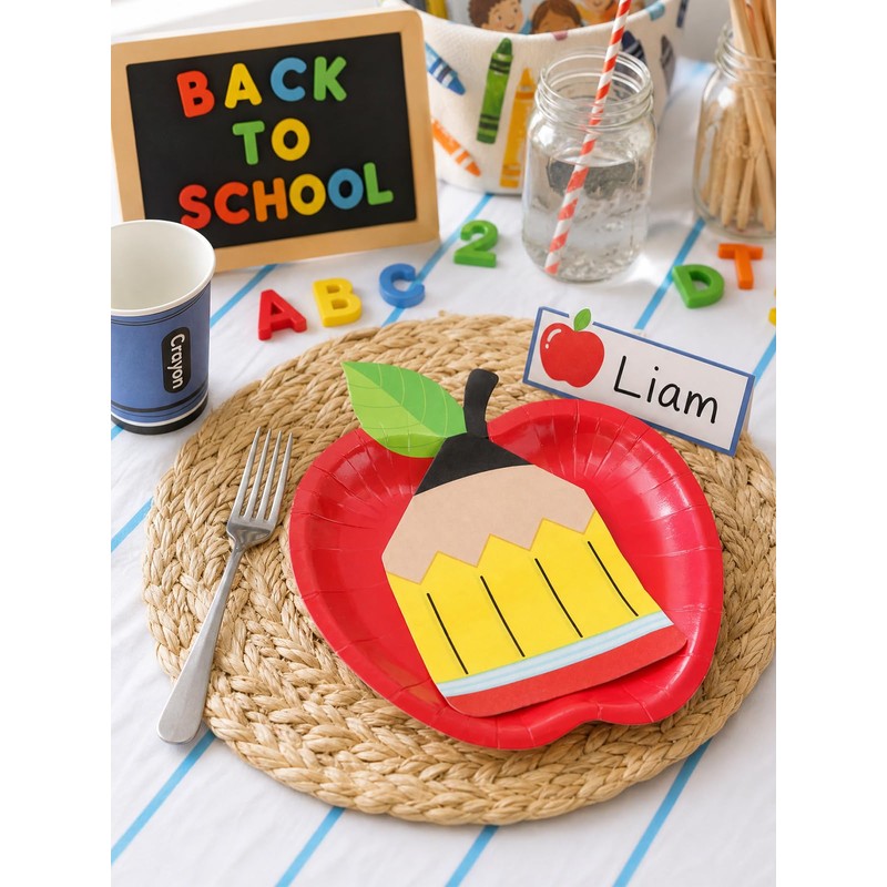 Alphatool Back to School Party Tableware Decoration Set Serves 24