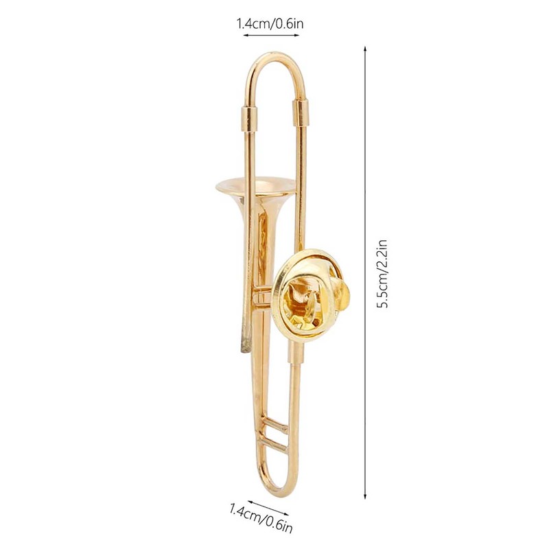 Mini Unique Gold Plating Musical Instrument Brooch Gift Decoration with