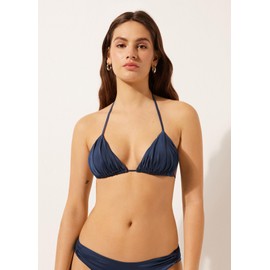 CALZEDONIA Woman's Triangle Swimsuit Top Timeless Diva in Blue, Size S