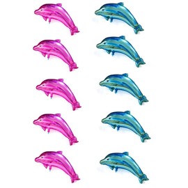 YOVEKAT 10pcs Large Dolphin Foil Balloons for Kids Sea Themed Party Kids Birthday Party Baby Shower Wedding Party Decoration