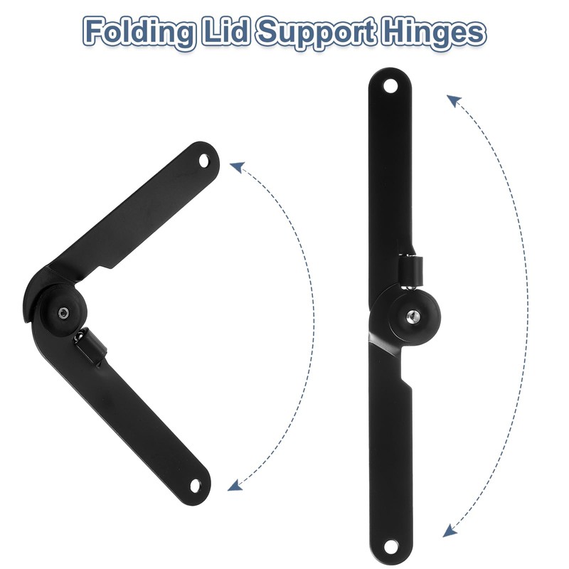 sourcing map 4Pcs 180 Degree Rotatable Lid Support Hinges, 8.86x0.79inch