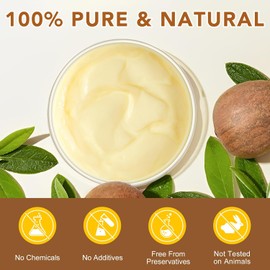 Pack De 2 Mantecas De Karité Crudas, Sin Refinar, Para Cuerpo Y Rostro - 100% Naturales Con Vitaminas A, E Y F - Hidratación Duradera Para Piel Seca, Cuidado Del Cabello, 221 G