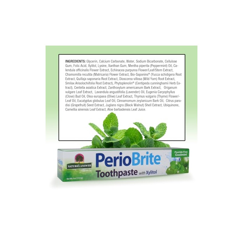 Natures Answer | Pasta de dientes PerioBrite Coolmint de 4