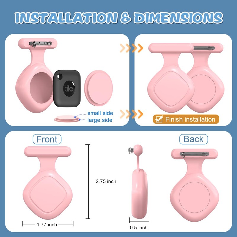 [2 Pack] Waterproof Tile Mate Holder for Kids, Soft Silicone