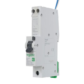 Schneider Electric - Easy9, RCBO Residual Circuit Breaker with Overcurrent Protection, 1 Pole, 6A, 30mA, Type A, B Curve, EZ9D16806