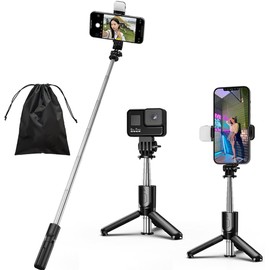 KOMI Palo Selfie  Trípode para Selfie 4 en 1 Extensible para teléfono, trípode portátil con Control Remoto inalámbrico Desmontable Compatible con