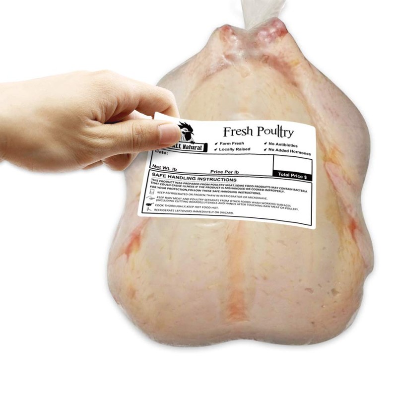 Morepack Poultry Freezer Labels, 50 Pcs 4x3 Inches