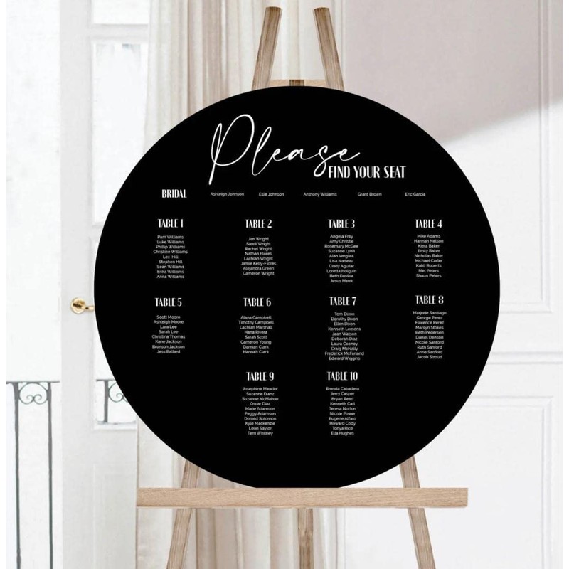 ZESABGE 30 cm Acrylic Plate Black Acrylic Discs Round Plastic