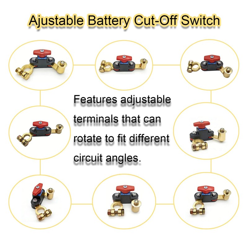 Car Battery Power Cut-Off Switch,Pure Copper Knob Control Battery Kill
