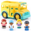 PLAY Yellow School Bus Toy for Toddlers with Figures and
