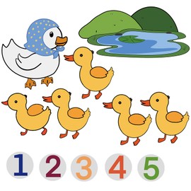 CHEFAN Felt Pieces for Toddler, Flannel Board Stories for Preschool Activities, Felt Storytelling Set, Five Little Ducks Felt Pieces