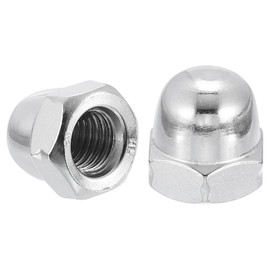sourcing map M10x1.5 Acorn Cap Nuts, 10Pcs 304 Stainless Steel Dome Cap Head Acorn Nut Hardware Nuts for Bolt Cover, Silvery