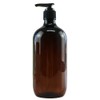 DIY Container Amber PET Plastic Bottle with Black Lotion Pump